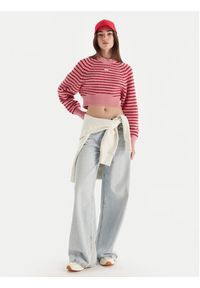 Tommy Jeans Sweter Badge DW0DW21677 Różowy Regular Fit. Kolor: różowy. Materiał: syntetyk #4