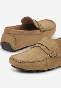 Born2be - Ciemnobeżowe Półbuty Mokasyny z Imitacji Zamszu Sewelka. Okazja: na co dzień. Kolor: beżowy. Materiał: zamsz. Styl: klasyczny, casual, elegancki #3