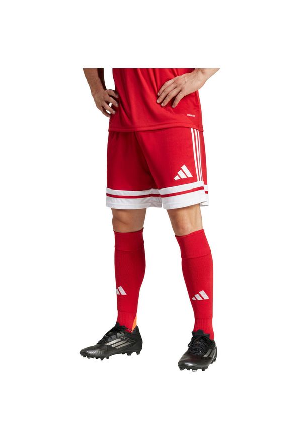 Adidas - Spodenki męskie adidas Squadra 25. Kolor: czerwony, biały, wielokolorowy. Sport: piłka nożna