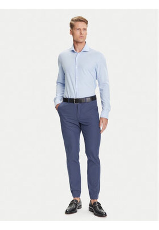 BOSS Chinosy P-Kaiton1 50543945 Błękitny Slim Fit. Kolor: niebieski. Materiał: bawełna