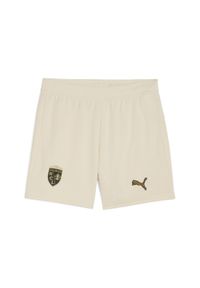 Puma - Młodzieżowe szorty RC Lens 25/26 PUMA Alpine Snow Matte Gold White Beige. Kolor: biały, wielokolorowy, beżowy. Materiał: tkanina. Sport: piłka nożna