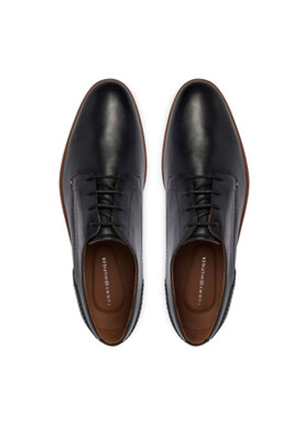 TOMMY HILFIGER - Tommy Hilfiger Półbuty Hilfiger Leather Dress Shoe FM0FM05777 Czarny. Kolor: czarny. Materiał: skóra