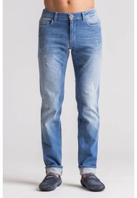 Trussardi Jeans - Niebieskie jeansy męskie 370 Close. Kolor: niebieski #1