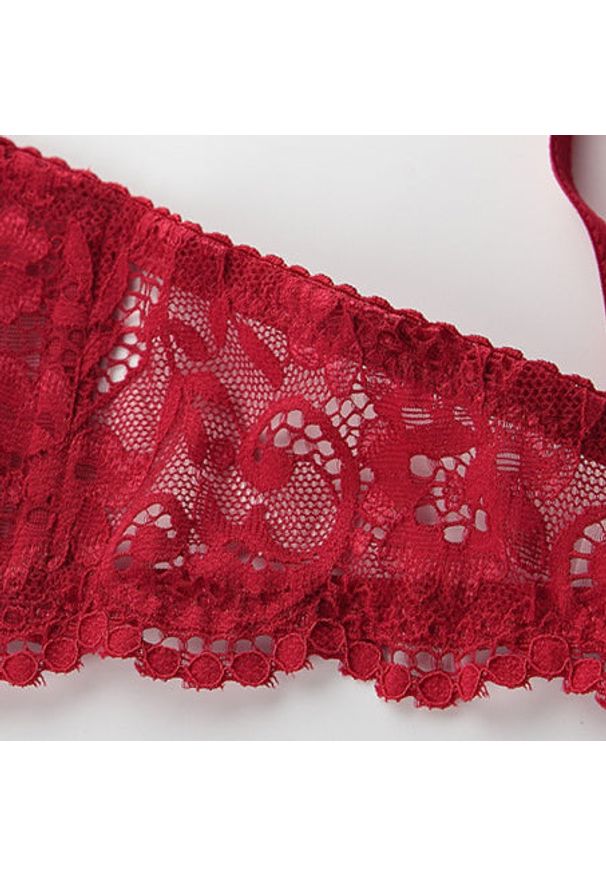 Intica - Biustonosz push-up z koronką i majtki komplet bielizny Dujka. Kolor: biały. Materiał: koronka. Wzór: koronka