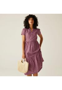 Regatta - Sukienka casual damska Orla Kiely Tiered Midi. Kolor: fioletowy. Materiał: bawełna. Sport: turystyka piesza #1