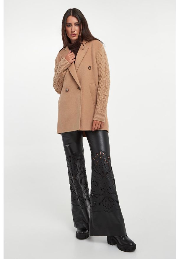 Ermanno Firenze - Płaszcz damski wełniany ERMANNO FIRENZE. Materiał: wełna