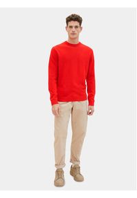 Tom Tailor Sweter 1039810 Czerwony Regular Fit. Kolor: czerwony. Materiał: bawełna