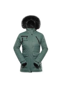 ALPINE PRO - Kurtka damska zimowa wodoodporna Alpine Pro Werda. Kolor: zielony. Sezon: zima. Sport: turystyka piesza