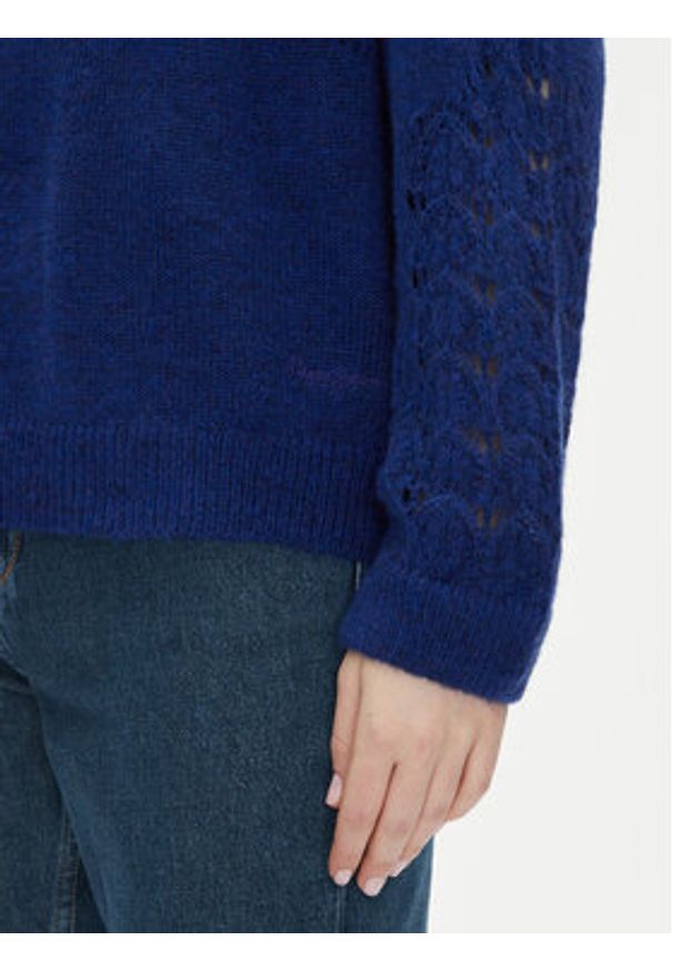 Pepe Jeans Sweter Naina PL702241 Niebieski Regular Fit. Kolor: niebieski. Materiał: syntetyk
