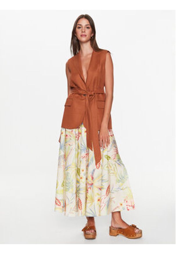 TwinSet - TWINSET Spódnica midi 231TT2495 Kolorowy Regular Fit. Materiał: bawełna. Wzór: kolorowy