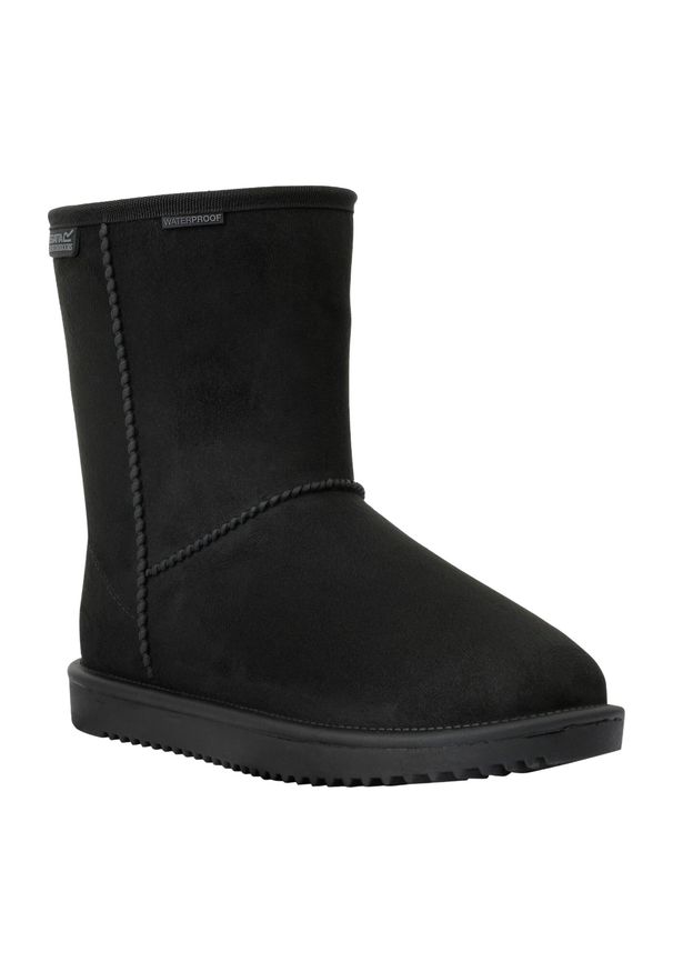 Regatta - Damskie Wodoodporne Buty Zimowe Risely Z Podszewką Ze Sztucznego Futra. Kolor: czarny. Materiał: futro. Sezon: zima