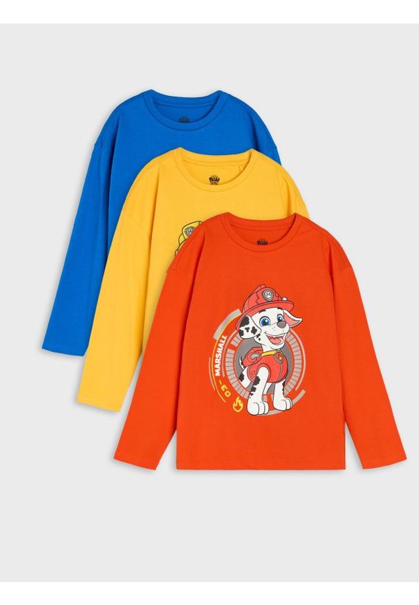 Sinsay - Bawełniana koszulka z długimi rękawami Paw Patrol 3 pack - wielobarwny. Materiał: bawełna. Długość rękawa: długi rękaw. Długość: długie