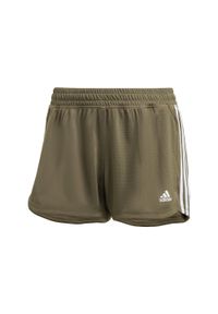 Adidas - Pacer 3-Stripes Knit Shorts. Kolor: biały, wielokolorowy, beżowy. Sport: bieganie