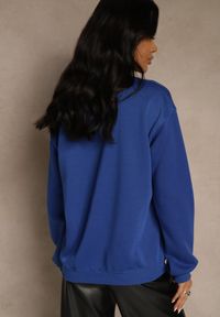 Renee - Niebieska Bluza z Bawełną Ozdobiona Napisem Fezolda. Okazja: na co dzień. Kolor: niebieski. Materiał: bawełna. Wzór: napisy, aplikacja. Styl: klasyczny, casual, elegancki #3