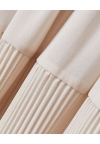 PESERICO - Beżowa plisowana spódnica. Stan: podwyższony. Kolor: beżowy. Materiał: guma, materiał. Sezon: jesień #5