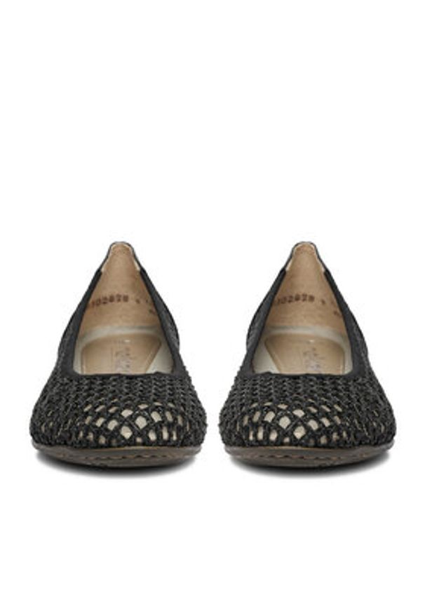 Rieker Baleriny CEO-51960-00 Czarny. Kolor: czarny. Materiał: skóra