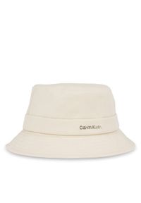 Calvin Klein Kapelusz Back Tie Bucket K60K613161 Écru. Materiał: bawełna, materiał