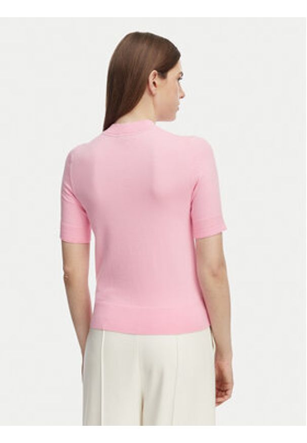 TOMMY HILFIGER - Tommy Hilfiger Sweter WW0WW49705 Różowy jasny Slim Fit. Kolor: różowy. Materiał: bawełna