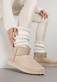Born2be - Beżowe Krótkie Śniegowce Zozaline. Okazja: na co dzień. Kolor: beżowy. Materiał: jeans. Styl: casual, klasyczny, elegancki