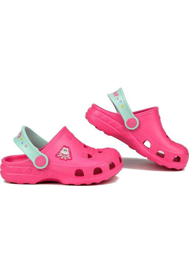 Klapki basenowe chłopięce Coqui Little Frog. Kolor: różowy. Styl: sportowy