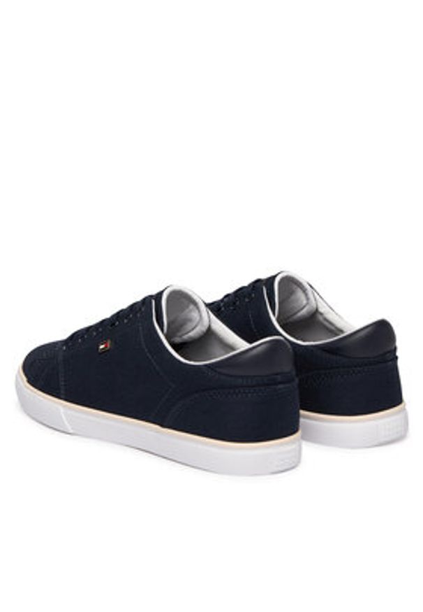 TOMMY HILFIGER - Tommy Hilfiger Sneakersy Th Low Profile Vulc Canvas FW0FW09102 Granatowy. Kolor: niebieski. Materiał: materiał