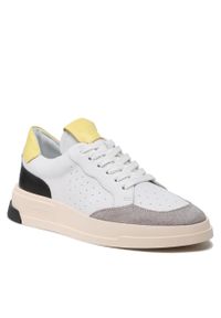 Sneakersy Badura 1083 Yellow. Kolor: biały. Materiał: skóra #1