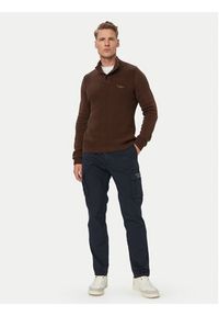 Aeronautica Militare Sweter 262MA1572UL00409 Brązowy Regular Fit. Kolor: brązowy. Materiał: bawełna #5