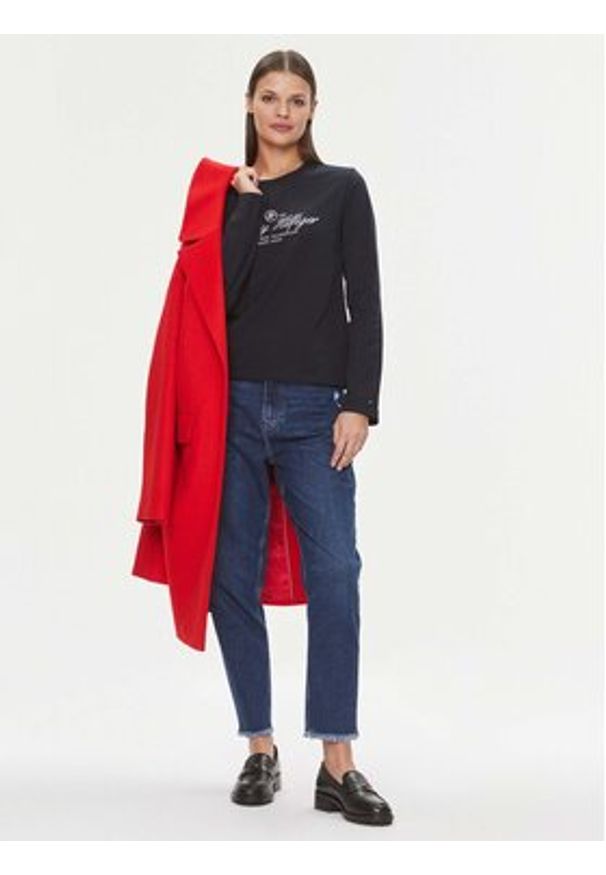 TOMMY HILFIGER - Tommy Hilfiger Bluzka WW0WW40292 Granatowy Regular Fit. Kolor: niebieski. Materiał: bawełna