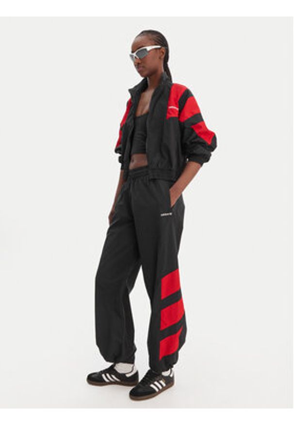 Adidas - adidas Spodnie dresowe Blocked Washed KE5037 Szary Loose Fit. Kolor: szary. Materiał: syntetyk