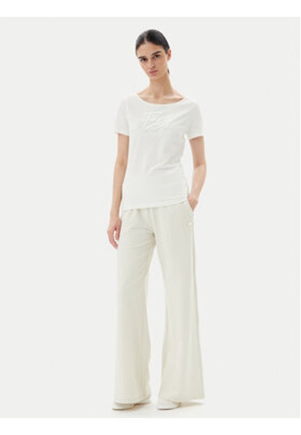 EA7 Emporio Armani Spodnie dresowe 7W000083 AF13135 U1112 Beżowy Wide Leg. Kolor: beżowy. Materiał: bawełna