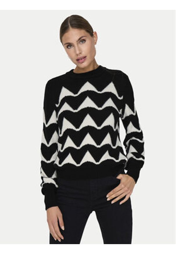 JDY Sweter Tina 15330567 Czarny Regular Fit. Kolor: czarny. Materiał: syntetyk