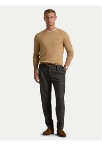 Polo Ralph Lauren Sweter 710946143009 Beżowy Slim Fit. Typ kołnierza: polo. Kolor: beżowy. Materiał: wełna #3