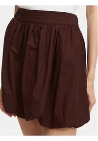 Vero Moda Spódnica mini Esther 10355460 Brązowy ciemny Regular Fit. Kolor: brązowy. Materiał: bawełna #4