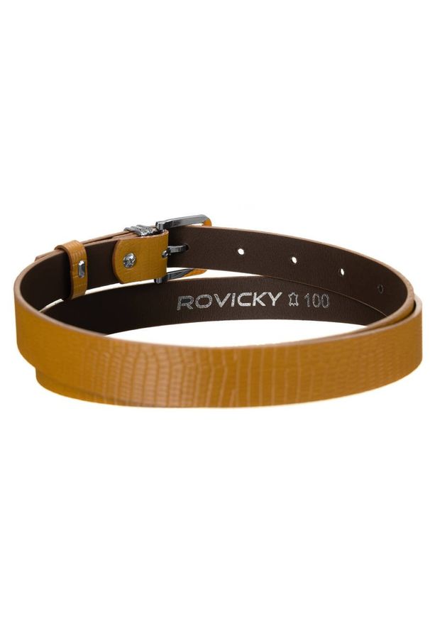 ROVICKY - Pasek damski j. brązowy Rovicky ZPD-S2,5CK. Kolor: brązowy. Materiał: skóra