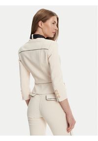 Elisabetta Franchi Marynarka GI-T51-51E2-V560 Écru Regular Fit. Materiał: syntetyk