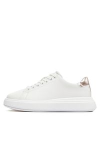 Calvin Klein Sneakersy Cupsole Lace Up Leather HW0HW01987 Biały. Kolor: biały