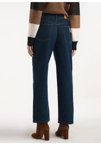 Ochnik - Jeansy o prostej nogawce damskie. Okazja: na co dzień. Kolor: niebieski. Materiał: bawełna. Styl: casual #2