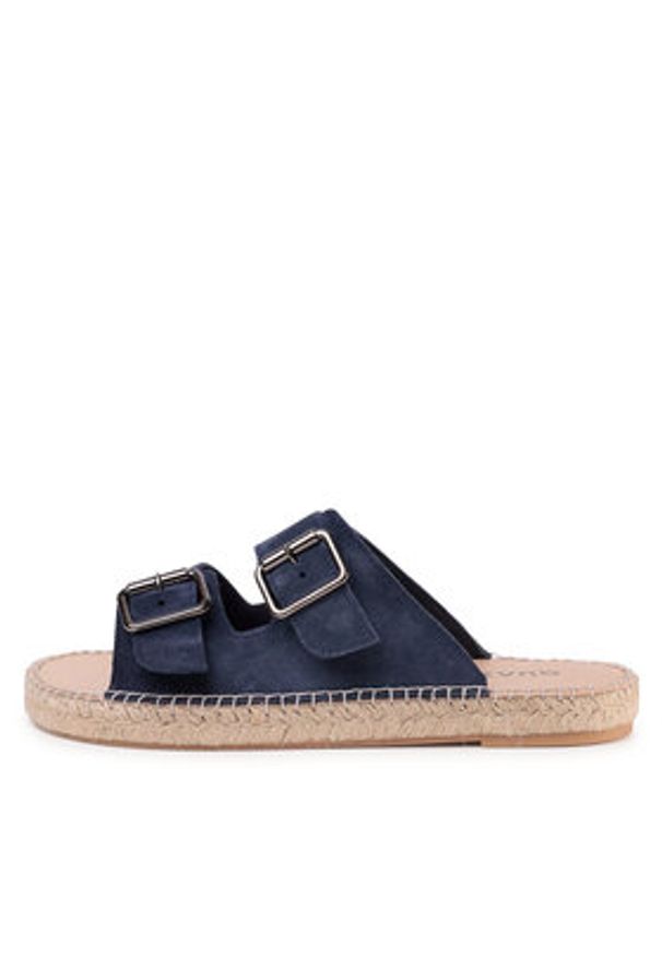 QUAZI Espadryle QZ-63-04-000623 Granatowy. Kolor: niebieski. Materiał: zamsz, skóra