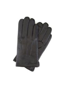 Wittchen - Ocieplane czarne rękawiczki męskie ze skóry naturalnej czarne. Kolor: czarny. Materiał: skóra. Styl: klasyczny, elegancki #1