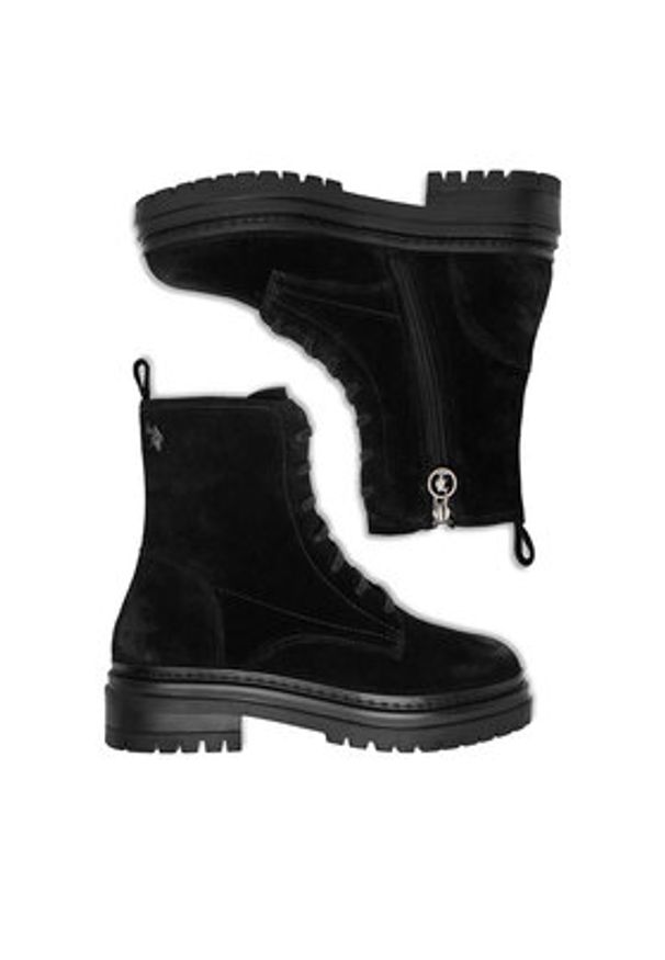 U.S. Polo Assn. Trzewiki CEO-VIZAG002W/EL1 Czarny. Kolor: czarny. Materiał: skóra, zamsz