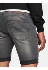 G-Star RAW - G-Star Raw Szorty jeansowe 3301 D10481-6132 Szary Slim Fit. Kolor: szary. Materiał: bawełna