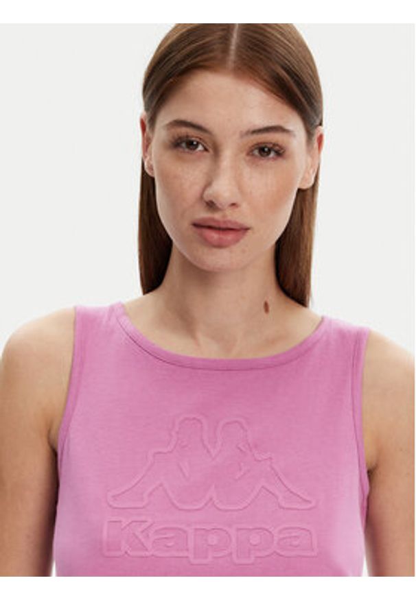 Kappa Top Logo Gria 382129W Fioletowy Regular Fit. Kolor: fioletowy. Materiał: bawełna