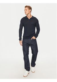 Sisley Sweter 11BAS300J Granatowy Regular Fit. Kolor: niebieski. Materiał: syntetyk #5