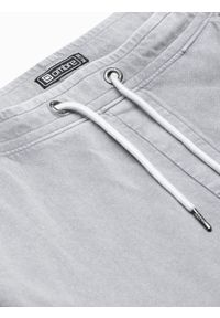 Ombre Clothing - Krótkie spodenki męskie dresowe W292 - jasnoszare - XL. Kolor: szary. Materiał: dresówka. Długość: krótkie #3