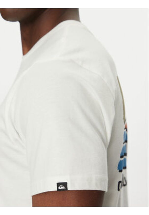 Quiksilver T-Shirt EQYZT08038 Écru Regular Fit. Kolor: kremowy. Materiał: bawełna
