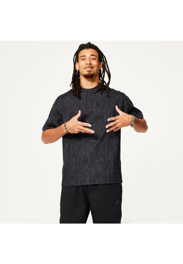 STAREVER - Koszulka do tańca Starever oversize. Kolor: szary, wielokolorowy, czarny. Materiał: elastan, tkanina, prążkowany, bawełna, materiał. Sport: taniec