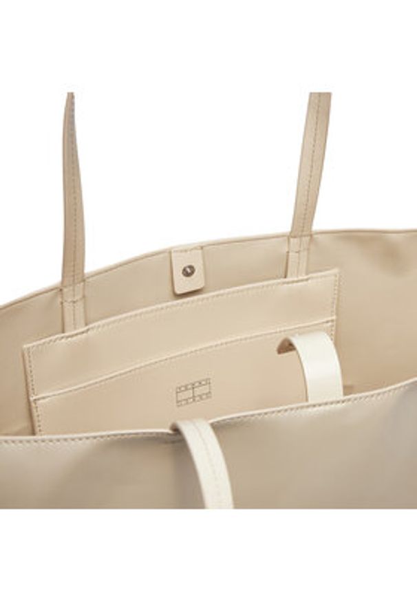 Tommy Jeans Torebka Tjw Ess Must Tote Seasonal AW0AW16841 Écru. Materiał: skórzane
