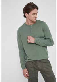 medicine - Medicine - Sweter bawełniany Basic. Okazja: na co dzień. Kolor: zielony. Materiał: bawełna. Styl: casual