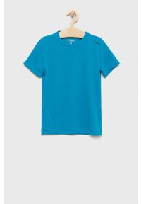 CMP t-shirt dziecięcy gładki. Okazja: na co dzień. Kolor: niebieski. Materiał: skóra. Wzór: gładki. Styl: casual