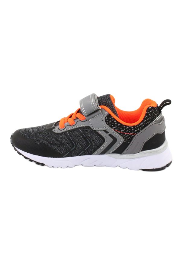 NEWS buty sportowe na rzepy 20DZ55-1777 czarne pomarańczowe szare. Zapięcie: rzepy. Kolor: pomarańczowy, szary, czarny, wielokolorowy. Materiał: skóra ekologiczna, materiał